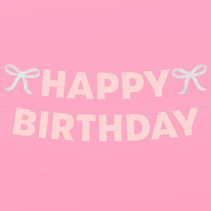 xo, Fetti - Wholesale Party Sign/Banner - Birthday Bow Banner, Bday Supplies, Decorations