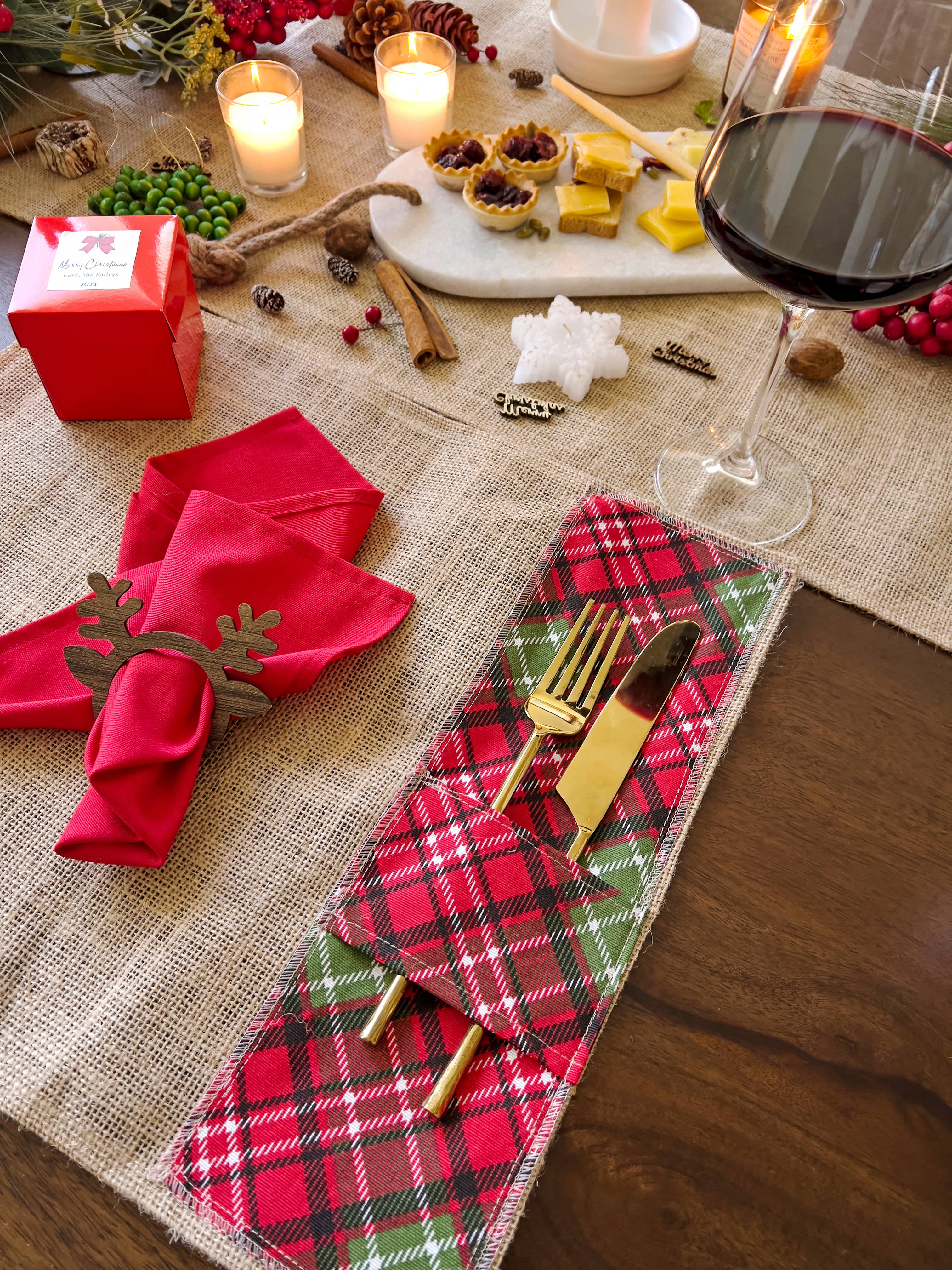 Uniq Favors - Vendita all'ingrosso Tovagliette - Set di 4 tovagliette natalizie in tessuto7