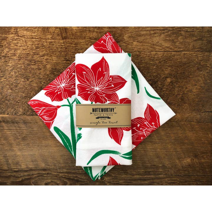 Noteworthy Paper & Press - Wholesale Tea Towel - Amaryllis Tea Towel2