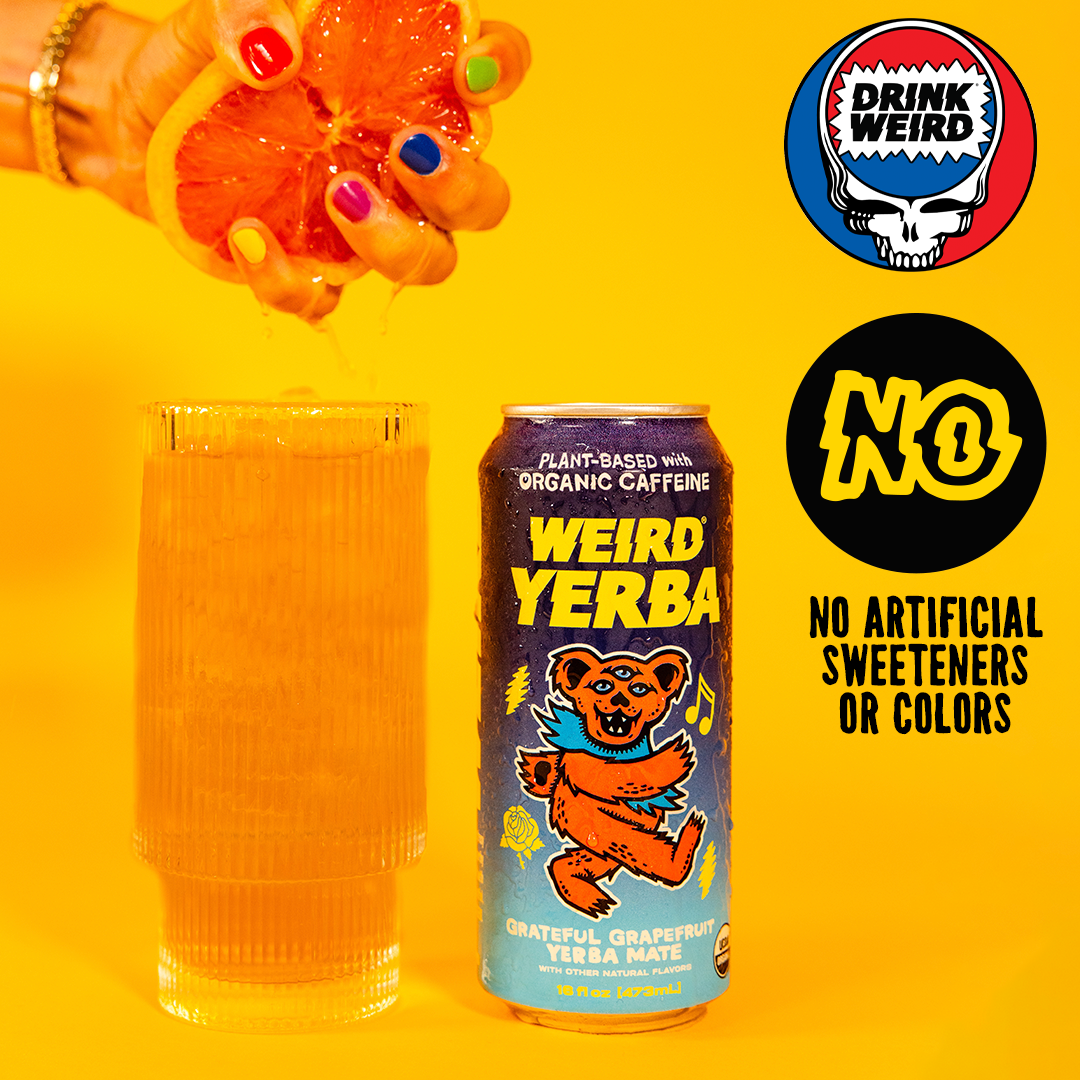 Weird Beverages - Wholesale Sports/Energy Drink - Organic Grateful Grapefruit Yerba Mate 12pk of 16oz Cans4