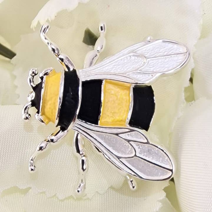 Bumble Bee Brooch Silver Colour for wholesale by Bee my Oyster