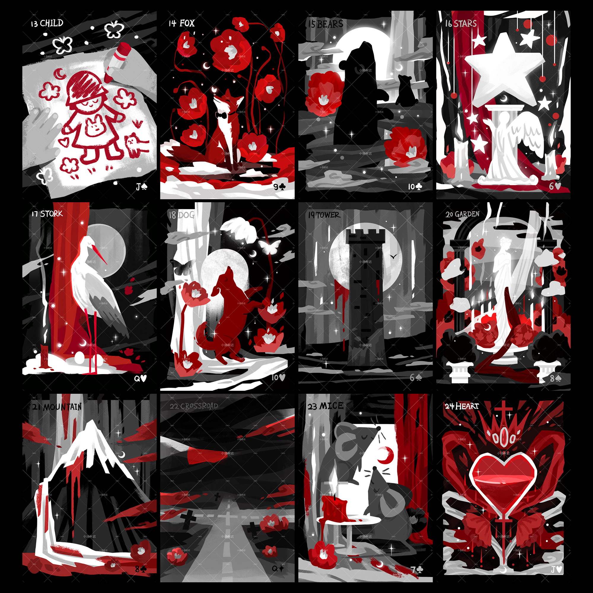 Vermilion Collection - Wholesale Tarot Cards - Blood Nightmare Lenormand12