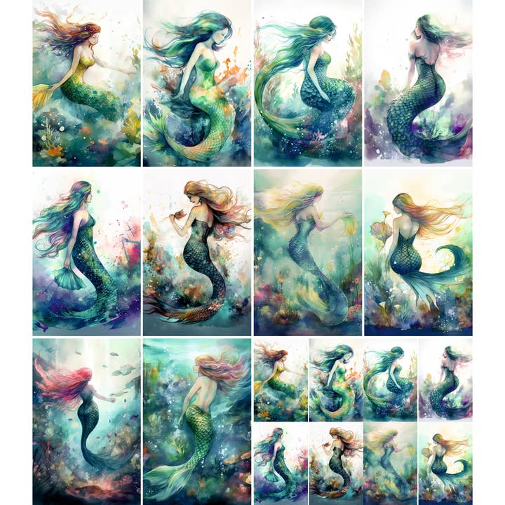 Papel de Arroz Sirenas, 8 x 10.5 pulgadas (A4) para venta al por mayor de Craft Kreatively