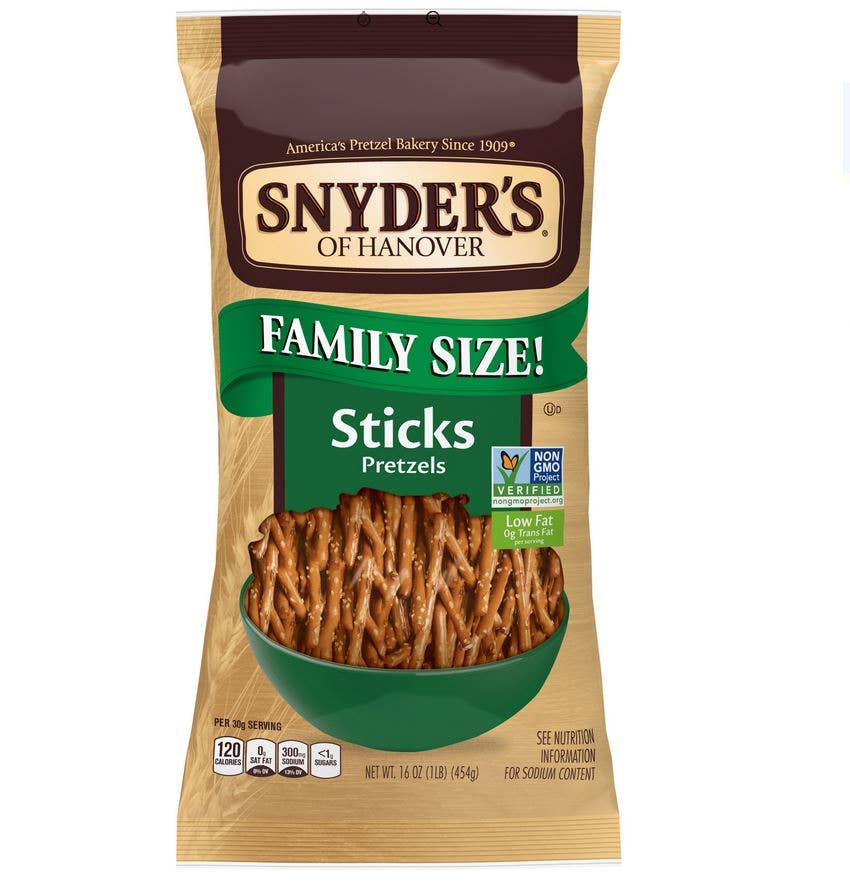 Shop The King - Wholesale Pretzels - Snyder's of Hanover Sticks 3.5 Pretzels Bags 08ct0