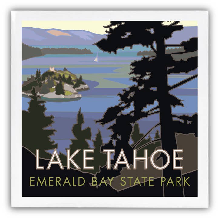 M&W Design Co - Wholesale Coasters - Lake Tahoe, Emerald Bay - 4.25" x 4.25" Ceramic Coaster