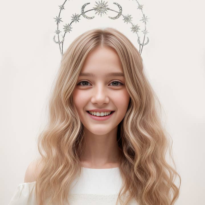 Happy Dream Gifts – Engroshandel Pandebånd - Dame – Sun Moon Stars Goddess Crown Halo pandebånd, Boho hovedstykke5