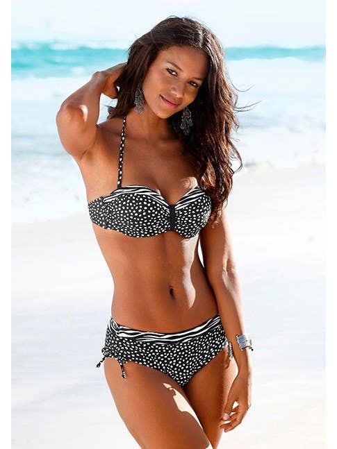 Black Dotted LASCANA Women's Safari Bandeau Bikini Top for wholesale on Faire