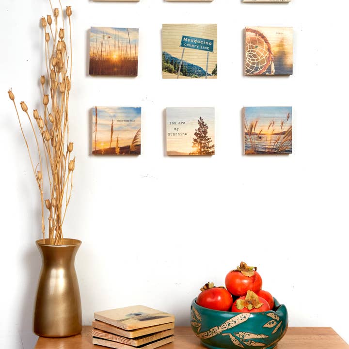 Lancaster Wood Prints - Wholesale Art Print - 3x3 Mendo County Line Wood Print1