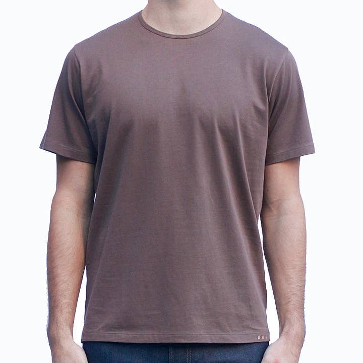 BROWN | Short Sleeve Classic Crew T-Shirt 100% Pima for wholesale by IF... THEN WELL