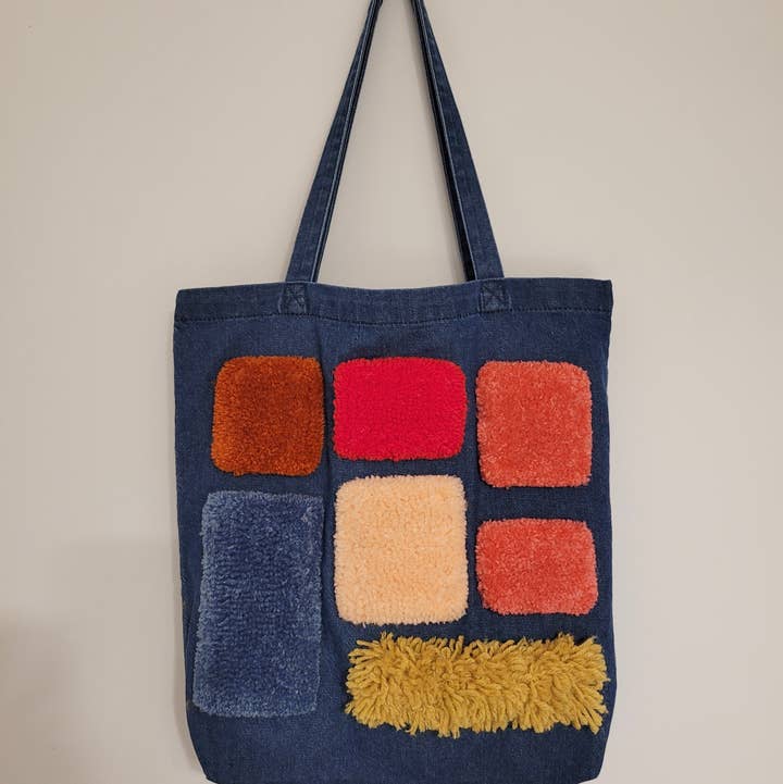 Good to Know You - Wholesale Tote Bag - Women's - Standard Denim Tote - Mixed Squares