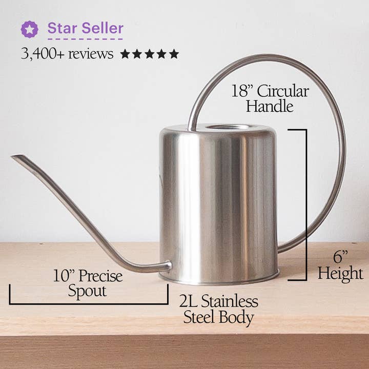 Kanso Designs - Wholesale Watering Can - 2L Stainless Steel Watering Can