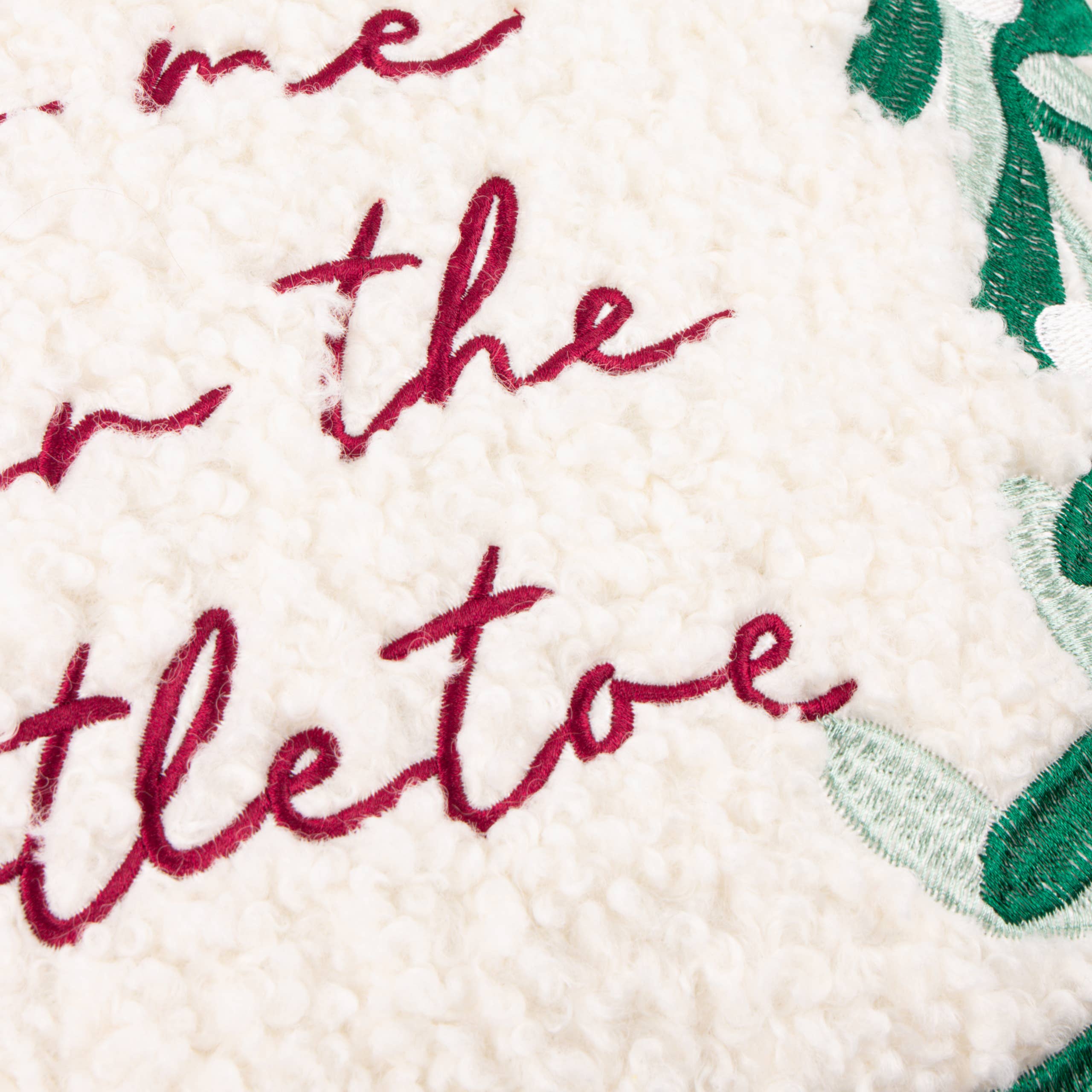 Multi Mistletoe Wreath Embroidered Cushion Multicolour for wholesale on Faire4