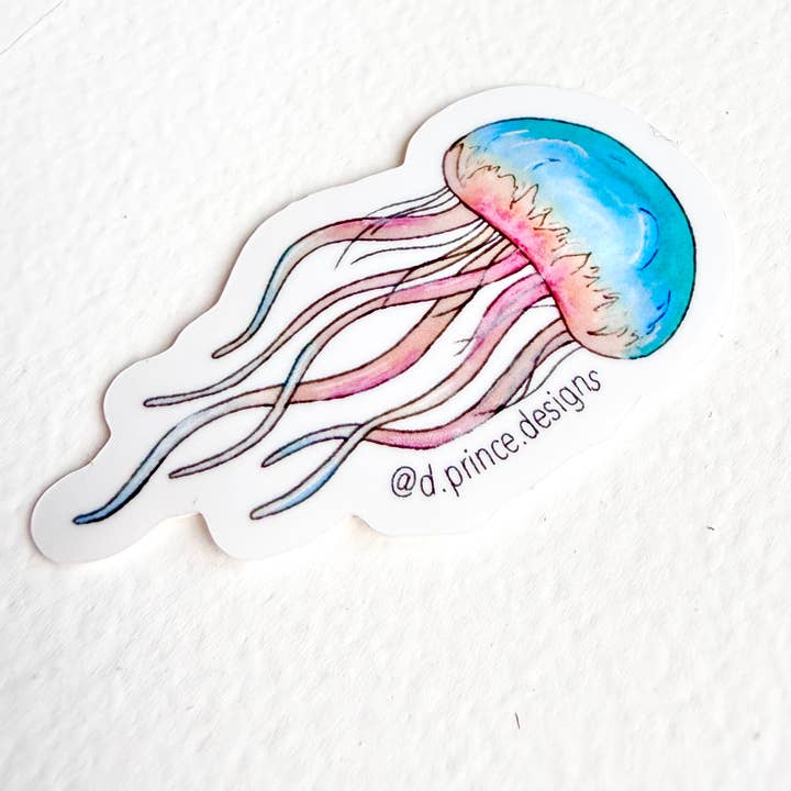 D. Prince Designs - Wholesale Sticker - Hand-Illustrated Jellyfish | 2" Vinyl Sticker2