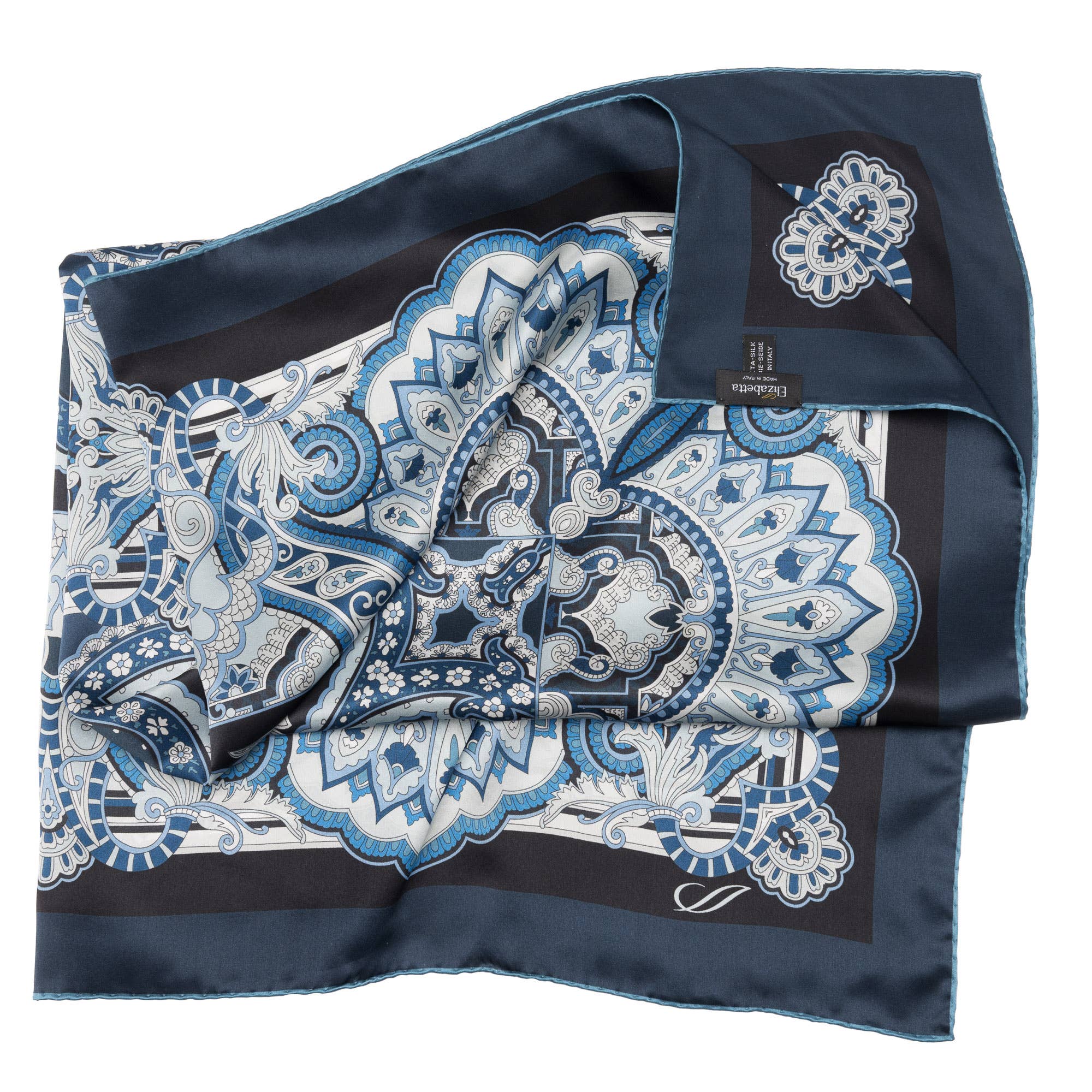 Elizabetta Made in Italy USA - Wholesale Scarf - Women's - Malta - Silk Foulard - Royal Blue8