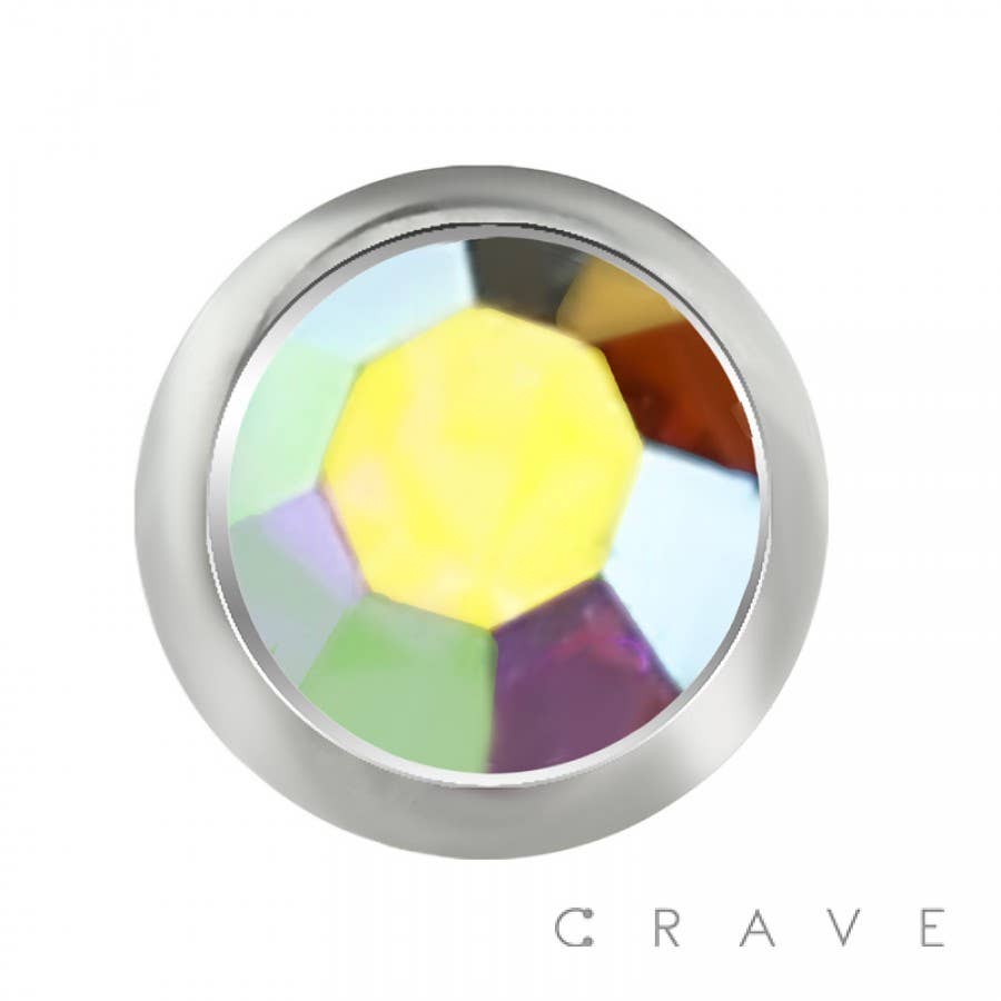 SS GREEN GA mm mm DERMAL ANCHOR HEAD WITH 5MM ROUND COLOR GEM for wholesale on Faire9