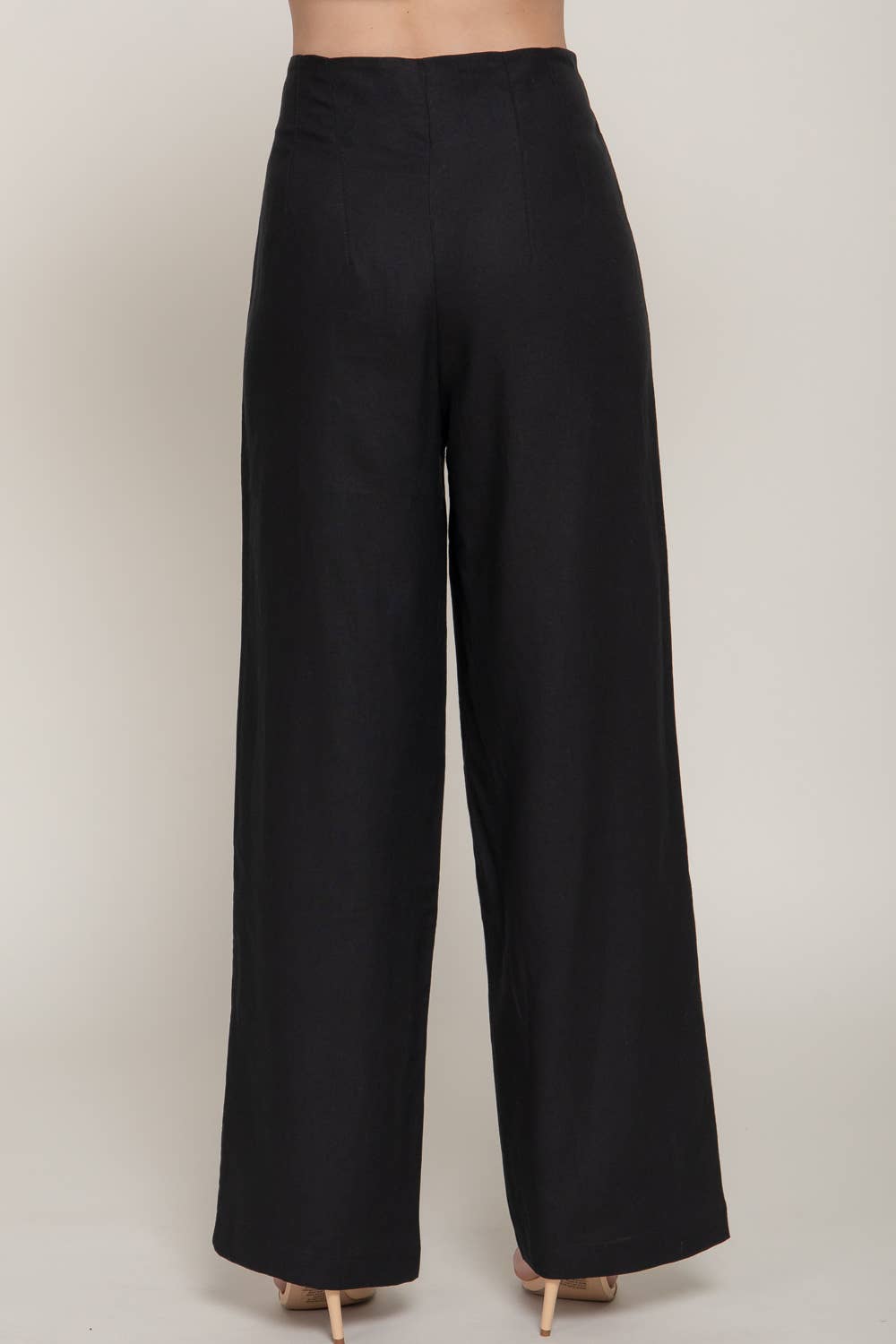 Active Basic | Active USA - Wholesale Pants - Women's - High Waist Pintuck Detail Straight Linen Pants1