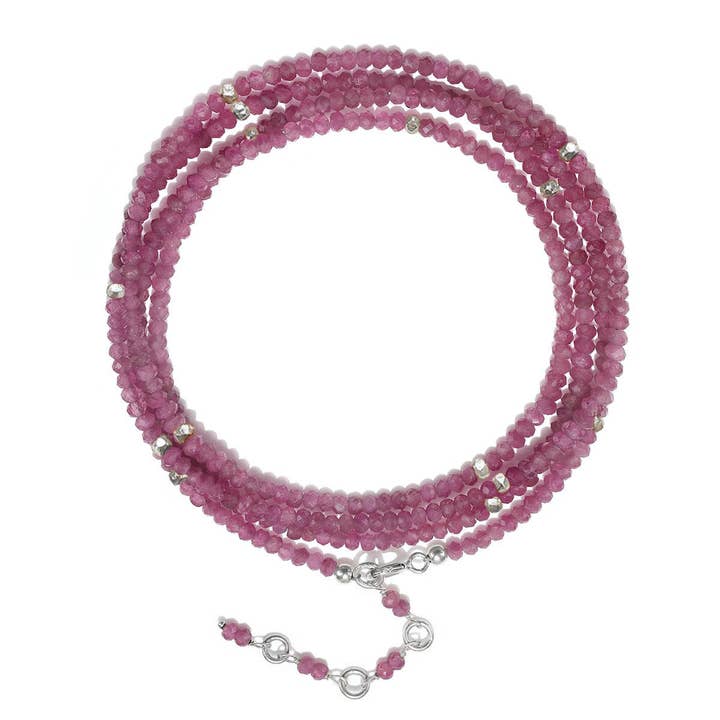 Amelia Rose Jewelry - Wholesale Beaded Bracelet - Gemstone Sparkle Wrap-Pink Tourmaline1