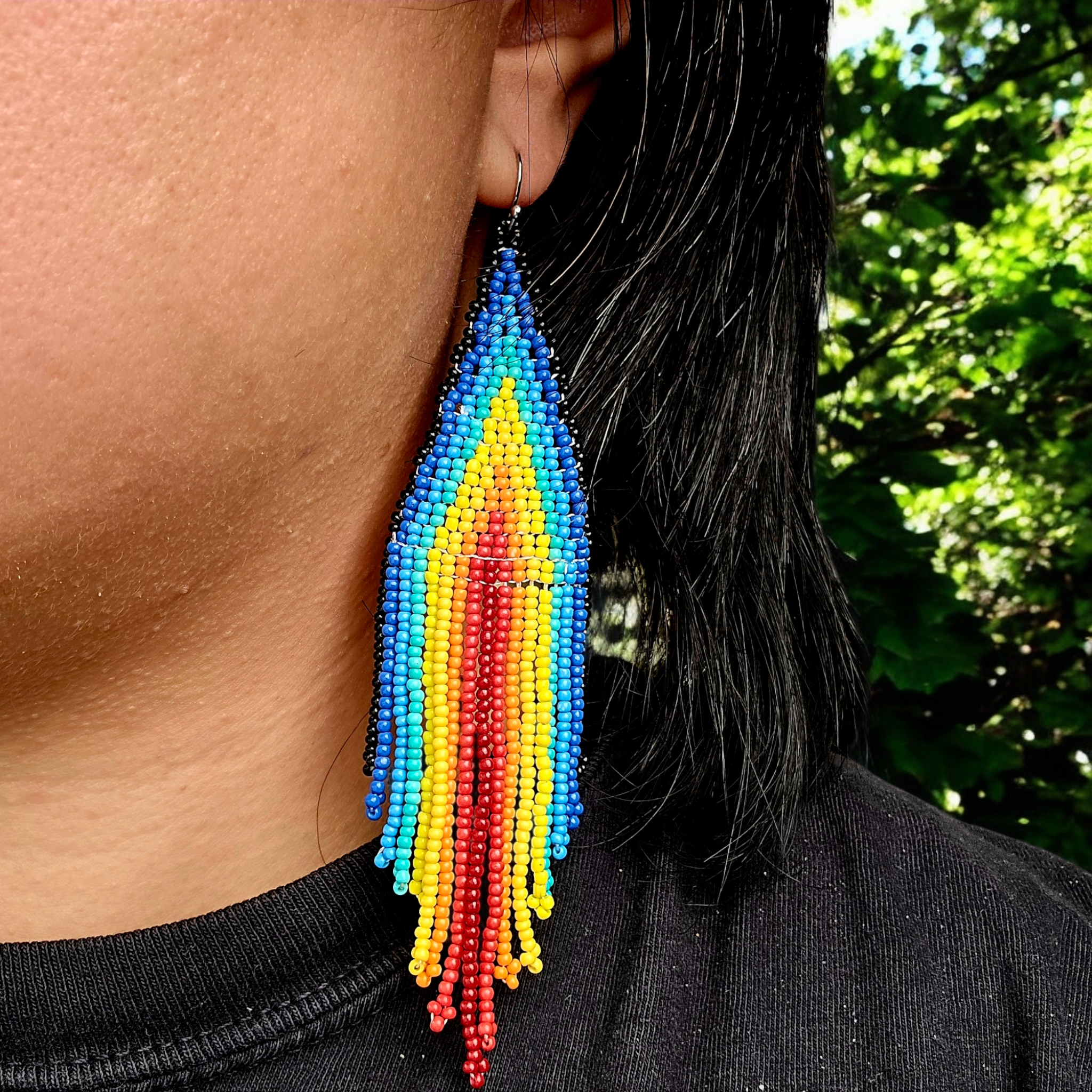 Rock Paradise - Wholesale Dangle Earrings - Seed Bead Earrings - Large Triangle and Fringe Pattern - You Choose Style9