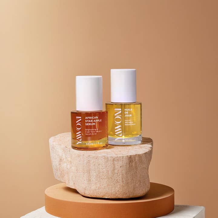 The Ultimate Glow Duo | African Star Apple Serum | Vitamin C & Niacinamid + Dagsolja för wholesale av Yawoni