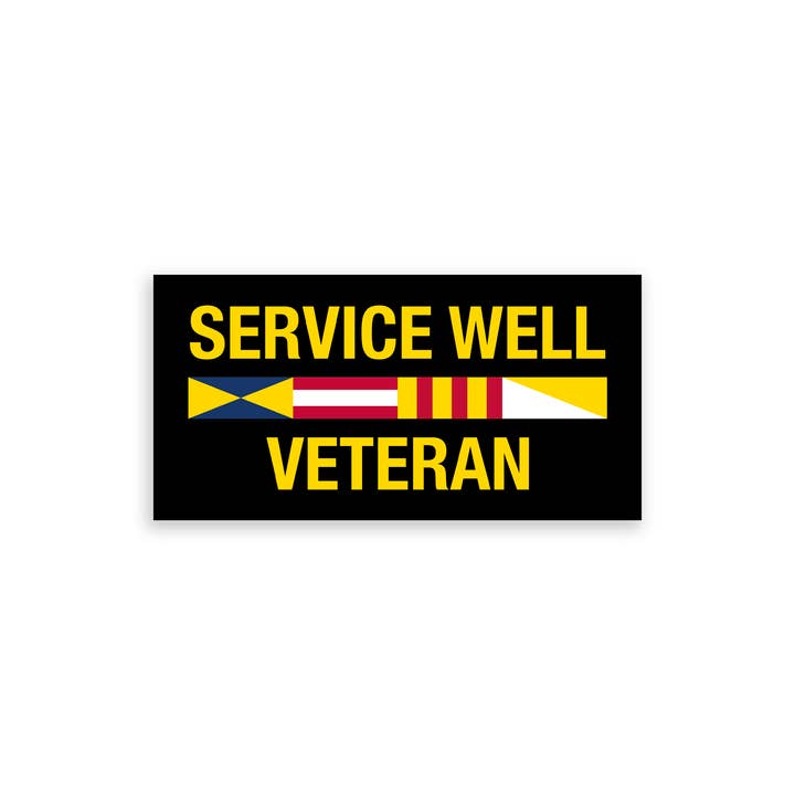 Service Well Veteran Bumper Sticker for wholesale by Mover & Shaker