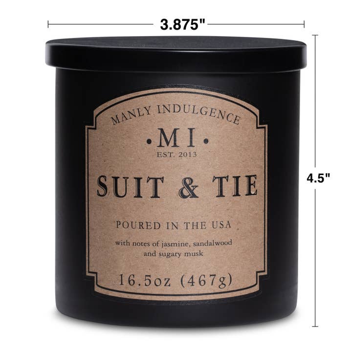 MVP Group International INC - Wholesale Jar/Filled Candle - Manly Indulgence Classic Suit & Tie, 16.5 oz