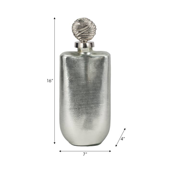 Sagebrook Home - Wholesale Decorative Jar - Glass Metallic Decorative Jar Orb Topper - Silver, 16 in.1