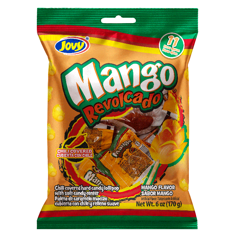 Long Island Candy Factory - Vendita all'ingrosso Lecca lecca - Jovy Revolcado 6 Oz Borsa Lollipop al Mango Caramelle Messicane0