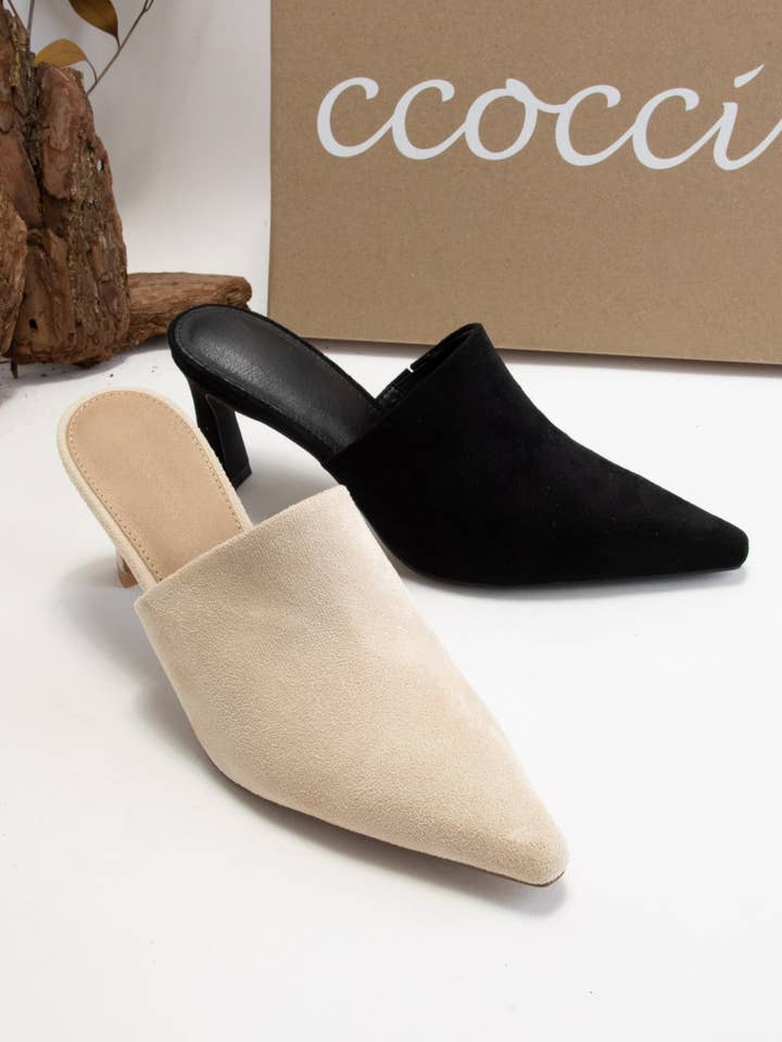 CCOCCI - Wholesale Low Heels - Women's - POINTED TOE SLIP ON LOW KITTEN HEEL2