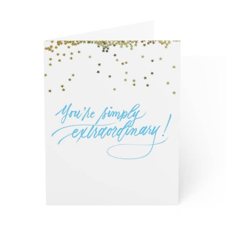 "Tu es tout simplement extraordinaire !" Carte de remerciement bleu ciel - Gratitude #08 pour la vente par Dear Daughters Design