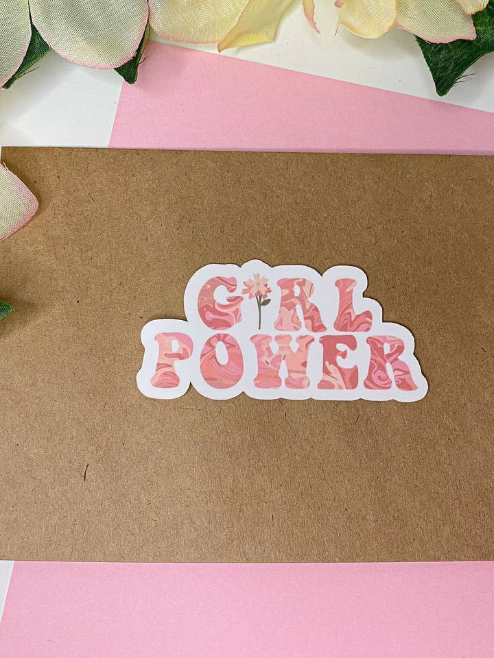 Girl Power Waterproof Sticker for wholesale by Lovely JEN's Designs