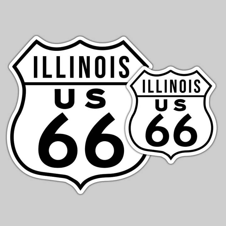 Panneau Route 66 IL — Autocollant pour la vente par Metal the Brand
