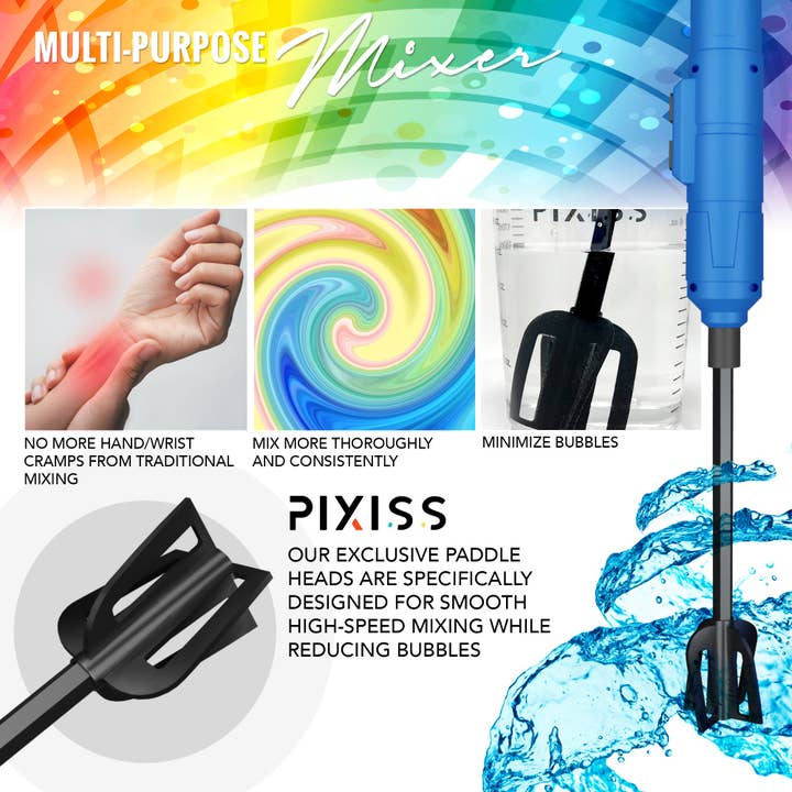 Pixiss - Wholesale Mixer Attachment - Resin Mixer - Rechargeable and Easy to Use Epoxy Resin Mixer4