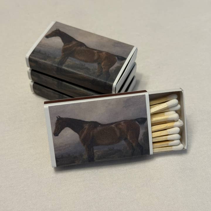 Vintage Style Brown Horse Match Box for wholesale by Thrift Antiques