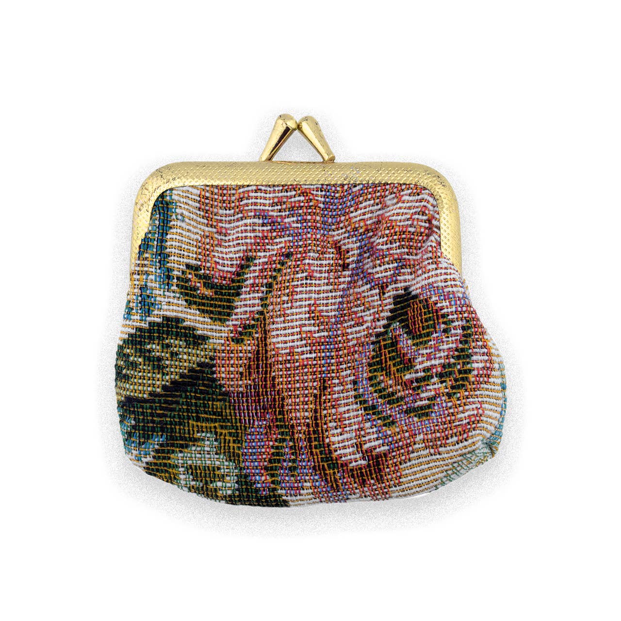 Village Gift Importers - Wholesale Pouch - Unisex - Brocade Rosary Pouch with Rainforest Lily Design