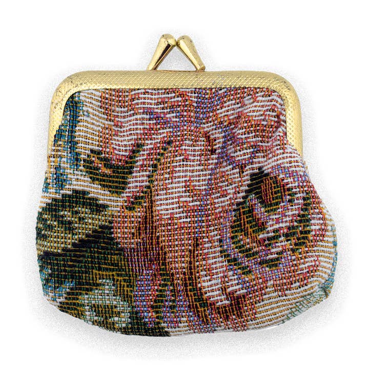 Village Gift Importers - Wholesale Pouch - Unisex - Brocade Rosary Pouch with Rainforest Lily Design0