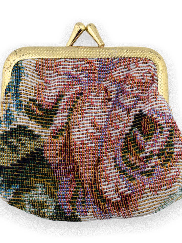 Brocade Rosary Pouch with Rainforest Lily Design for wholesale by Village Gift Importers