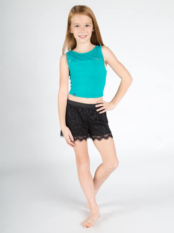 La Lace Youth Shorts, Black for wholesale by Sugar And Bruno