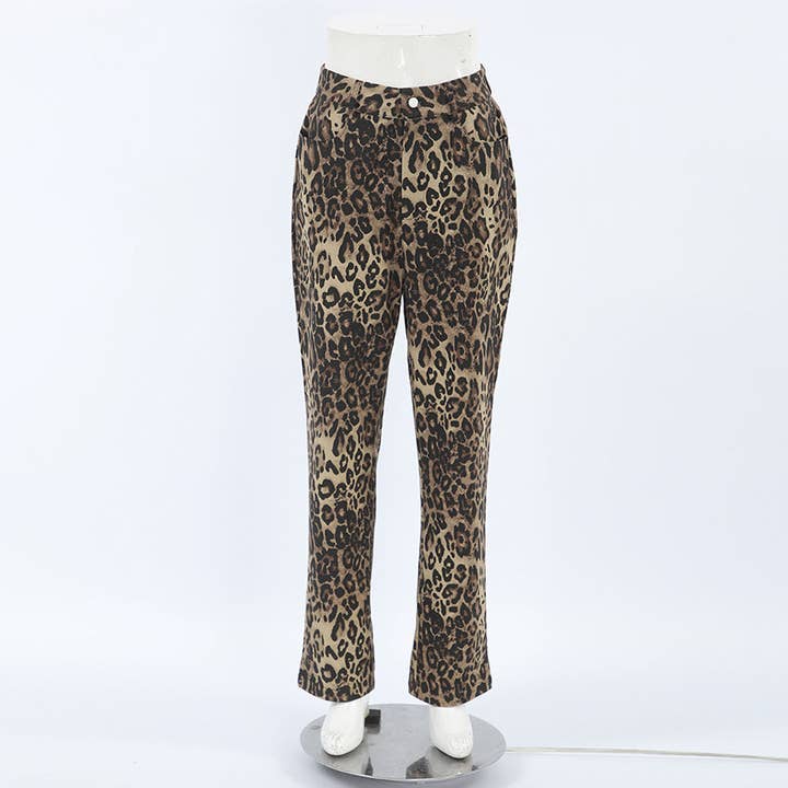 Leopard Print HighWaist WideLeg Pants Spring 2025 for wholesale on Faire18