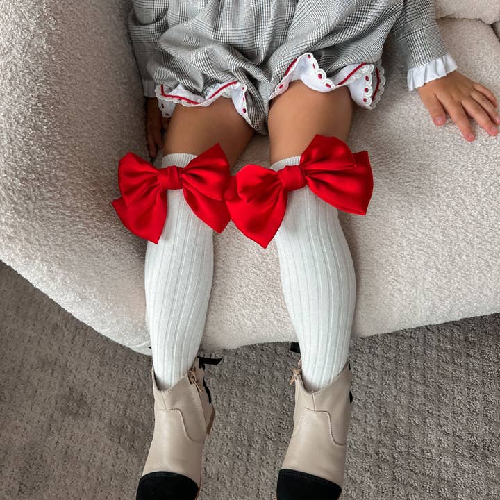 Abigail Satin Bow Socks for wholesale by Petite Maison Kids