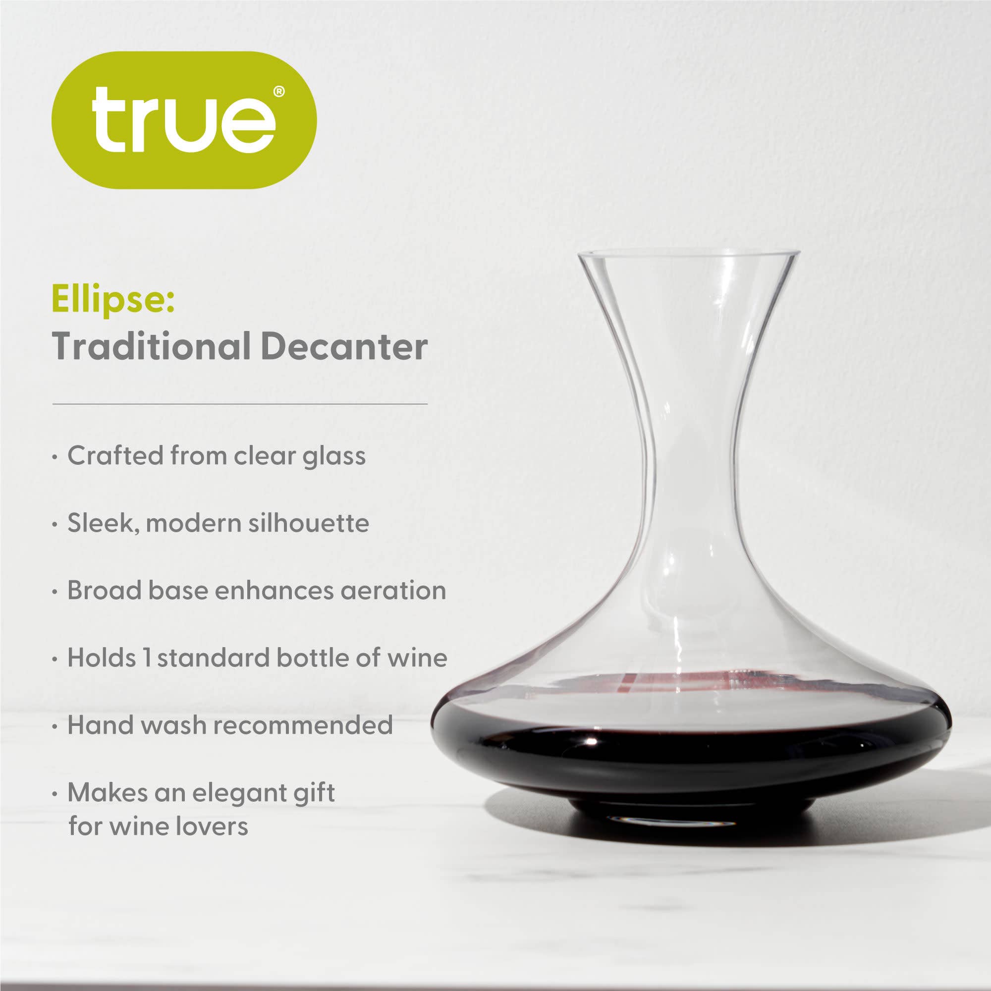 TRUE - Wholesale Decanter - Ellipse Traditional Glass Wine Decanter 67 oz3