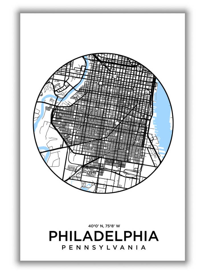 Carte de Philadelphie pour la vente par Stanley Print House
