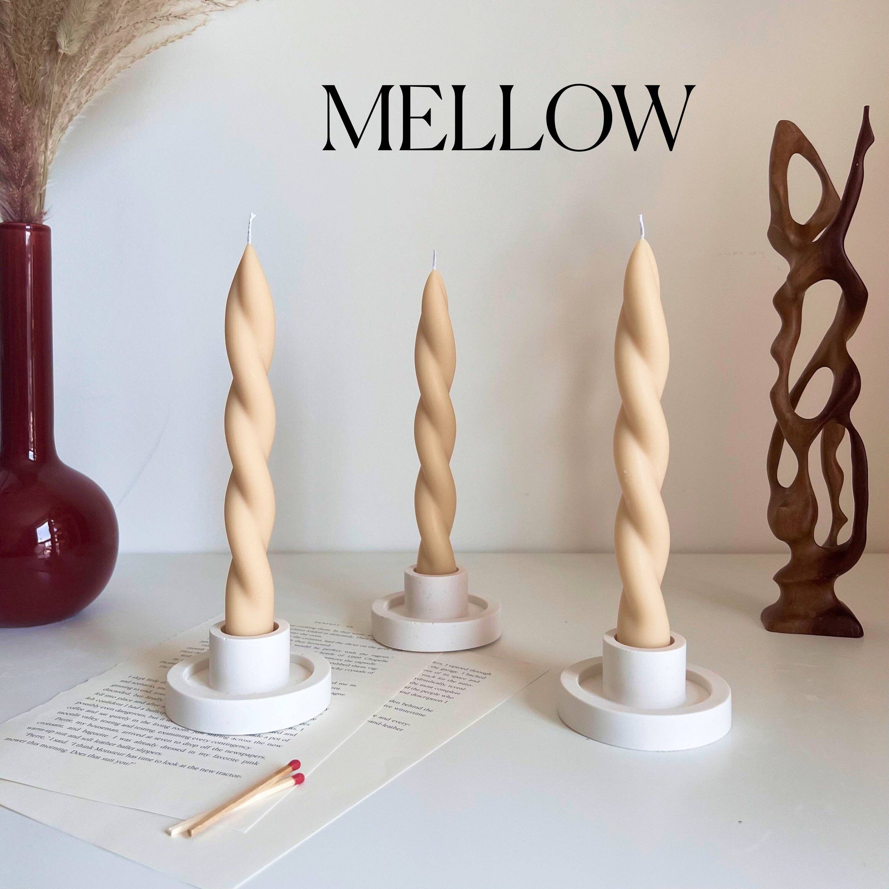 Estelle Studio – Engroshandel Stearinlys/lysestage – Håndlavet snoet sojavoks stagelys: Pastel middagspynt3