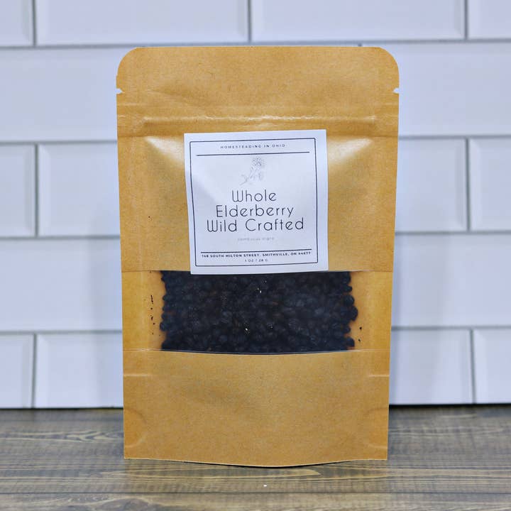 Dried Whole Elderberries Wild Crafted Elderberry for wholesale by Homesteading in Ohio LLC