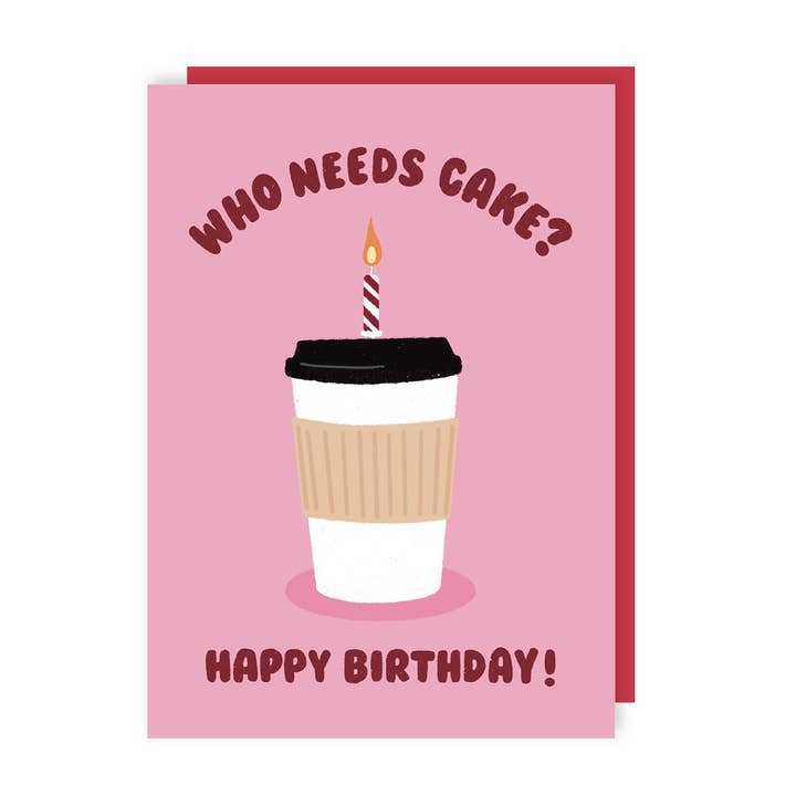 Carte d'anniversaire Coffee Cake pour la vente par Sunshine Llama