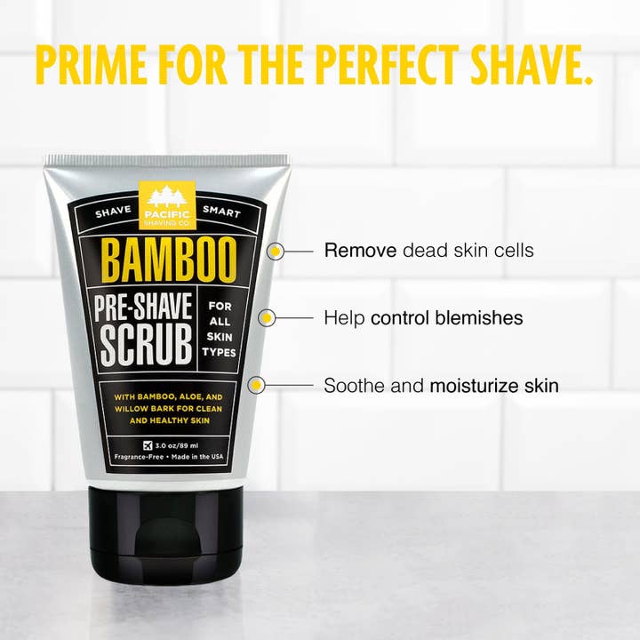 Bamboo Pre-Shave Scrub for wholesale by Pacific Shaving Company
