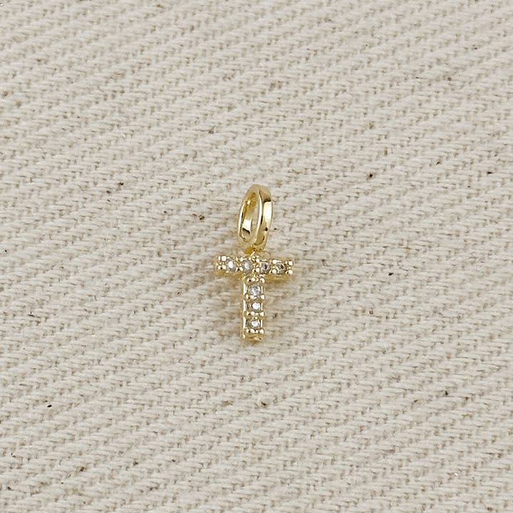 GoldFi - Wholesale Individual charm/pendant - 18k Gold filled Micro CZ Initial Letter Charm24
