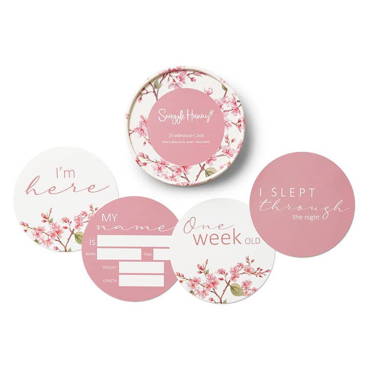 Cherry Blossom & Jewel Reversible Milestone Cards Cherry Blossom & Jewel Reversible Milestone Cards