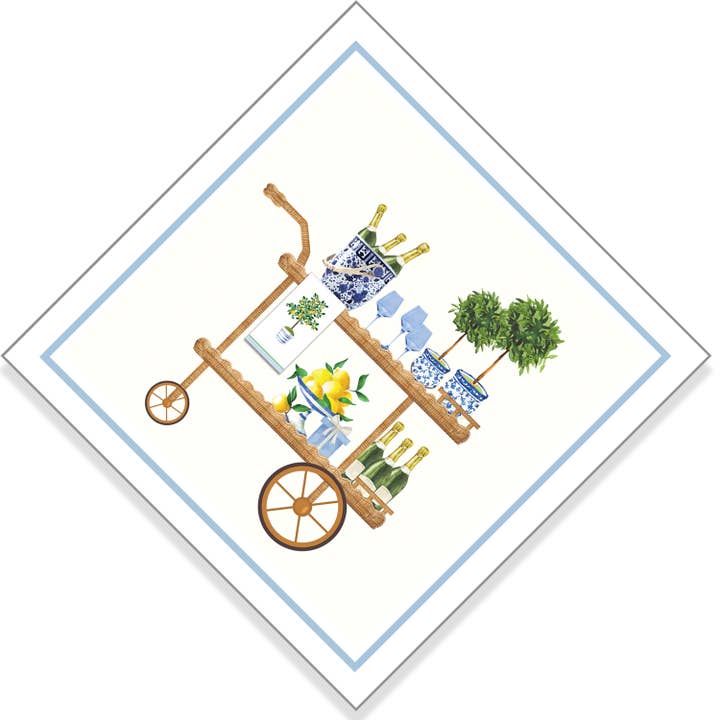 In Stock WH Paper Cocktail Napkin | Bar Cart for wholesale by WH Hostess Social Stationery