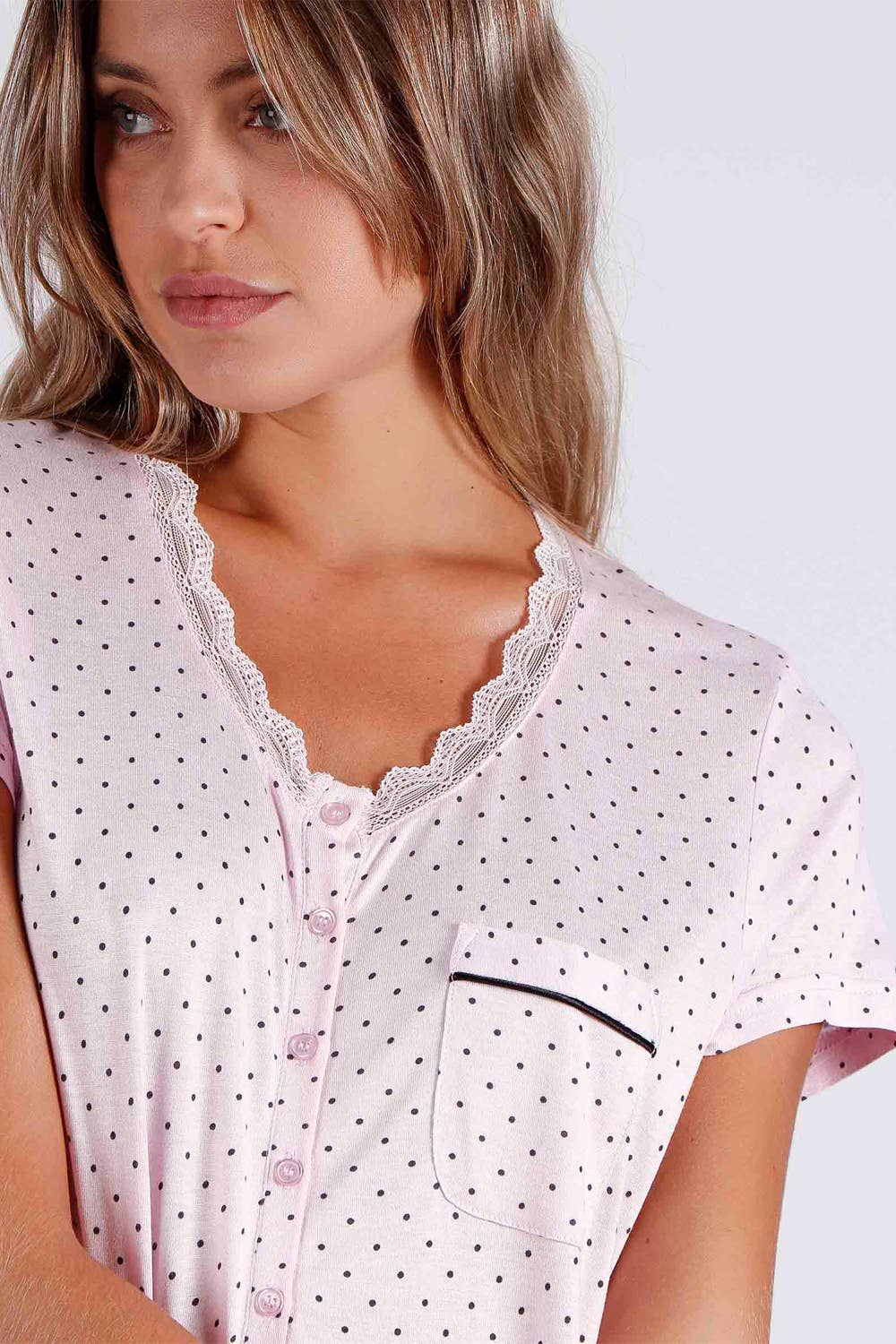 ADMAS - Vendita all'ingrosso Tunica - Donna - ADMAS Classic Camicia Morbida a Maniche Corte con Colletto e Pizzo per Donna5