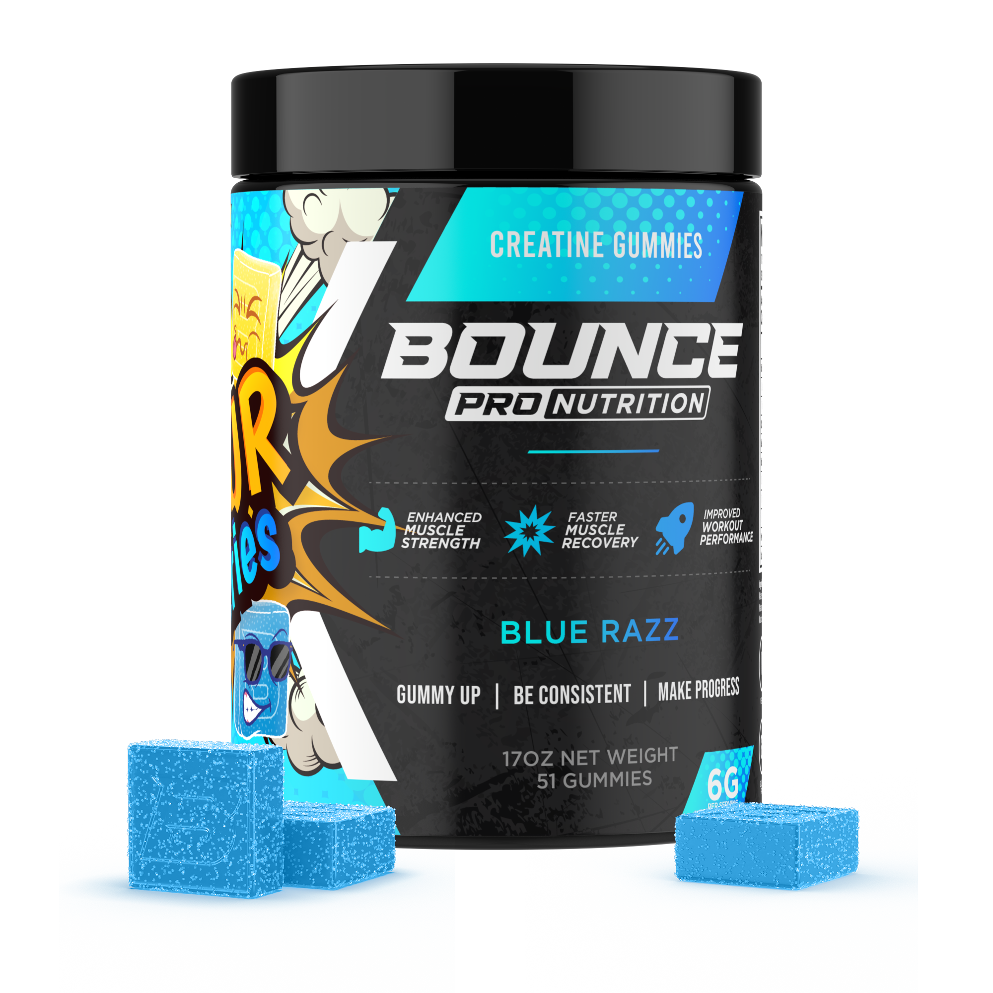 Bounce Nutrition - Wholesale Oral Supplement/Vitamin - Creatine Gummies - Sour Series0